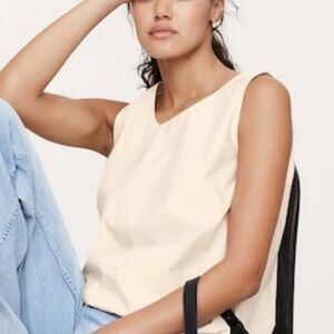 Banana Republic balloon Sleeveless Cream Top